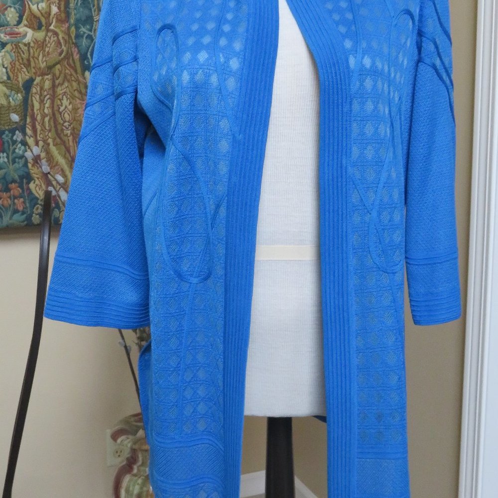 Ming Wang Blue knit Cardigan NWT / S